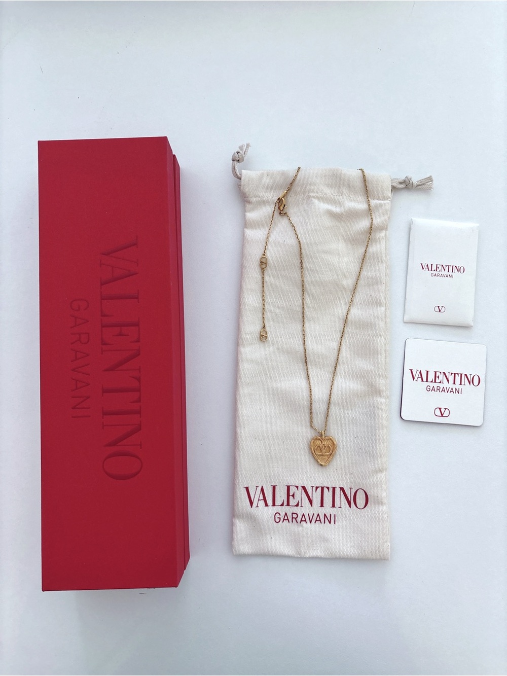 Valentino Fil Perdu Heart Pendant Necklace